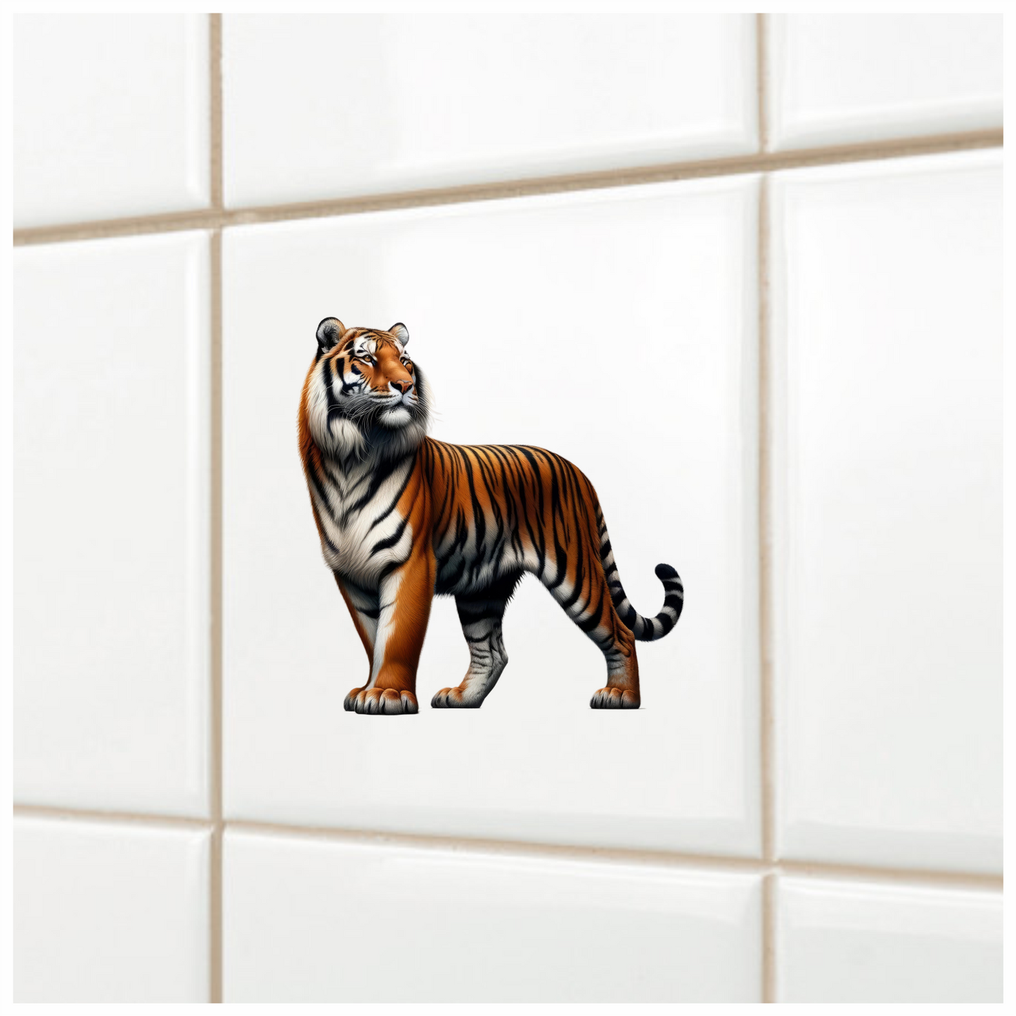 Orange Tiger With Black White Stripes Vinyl Sticker Decal