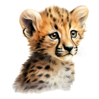 Brown Cheetah Cub With Black Spots Vinyl Sticker Decal