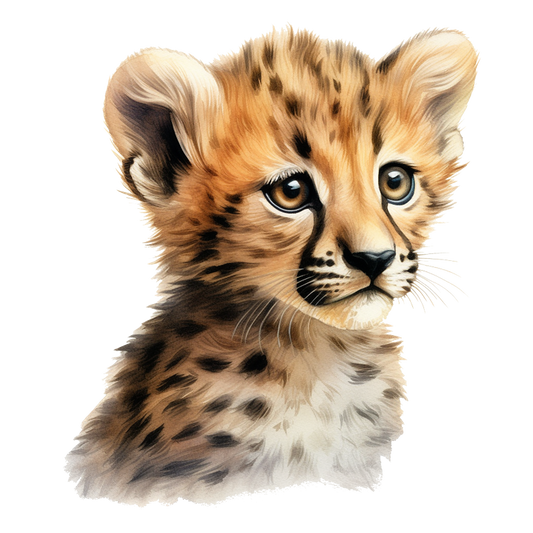 Brown Cheetah Cub With Black Spots Vinyl Sticker Decal