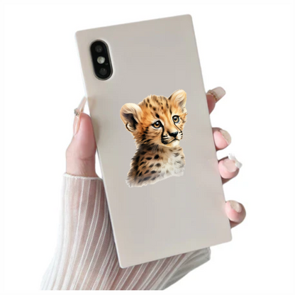 Brown Cheetah Cub With Black Spots Vinyl Sticker Decal