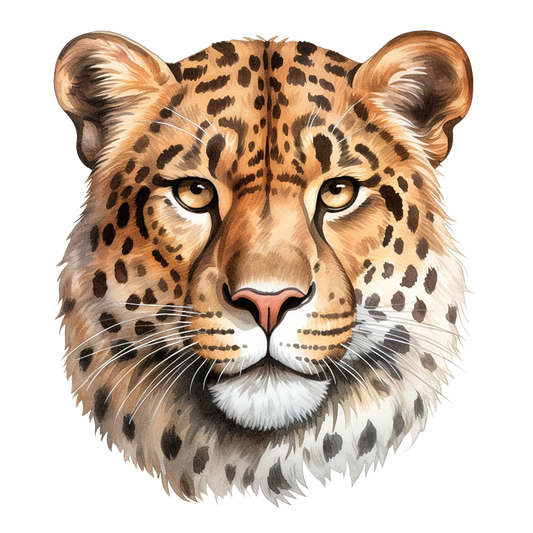 Brown Leopard Face With Black Spots Vinyl Sticker Decal