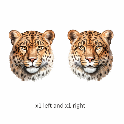 Brown Leopard Face With Black Spots Vinyl Sticker Decal