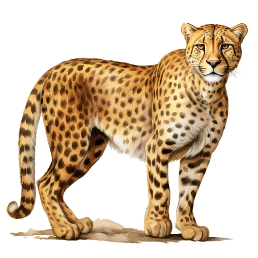 Brown Cheetah With Black Body Spots Vinyl Sticker Decal