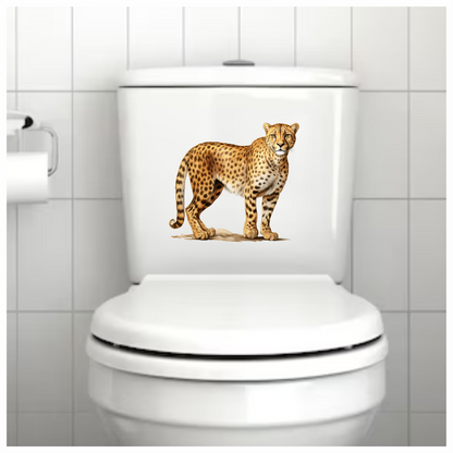 Brown Cheetah With Black Body Spots Vinyl Sticker Decal