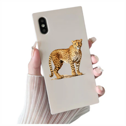 Brown Cheetah With Black Body Spots Vinyl Sticker Decal