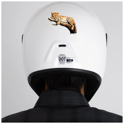 Brown Cheetah Resting On Tree Branch Vinyl Sticker Decal