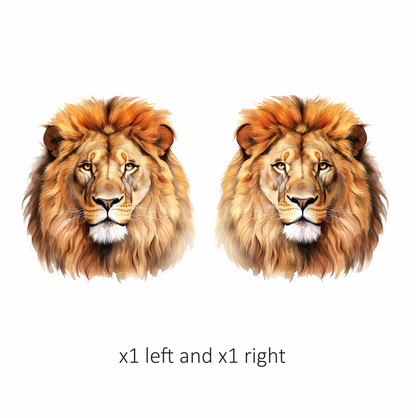Brown Lion Face With Large Mane Vinyl Sticker Decal