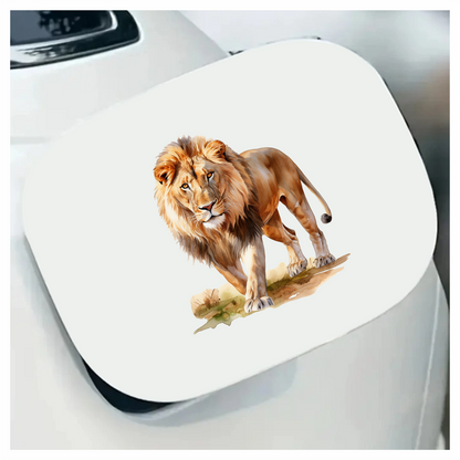 Golden Lion Walking On Green Grass Vinyl Sticker Decal