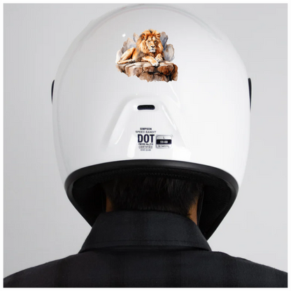 Golden Lion Resting On Rocky Ledge Vinyl Sticker Decal