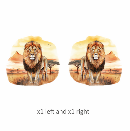 Golden Lion Standing In African Savannah Vinyl Sticker Decal