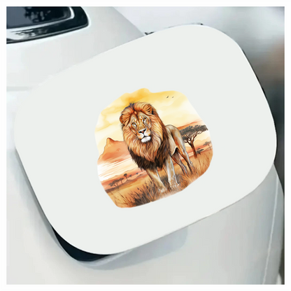 Golden Lion Standing In African Savannah Vinyl Sticker Decal
