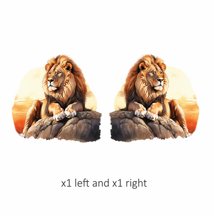 Golden Lion Resting Rock Sunset Vinyl Sticker Decal