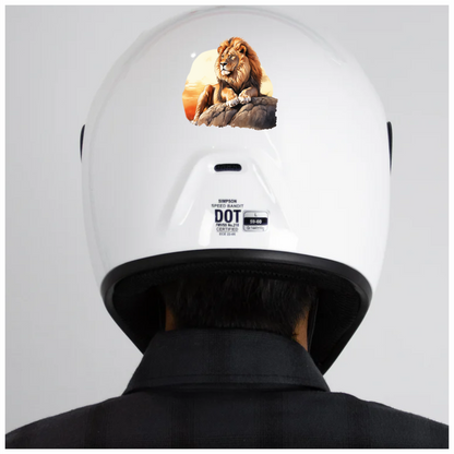 Golden Lion Resting Rock Sunset Vinyl Sticker Decal