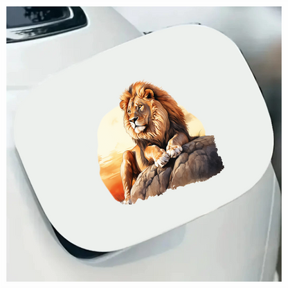 Golden Lion Resting Rock Sunset Vinyl Sticker Decal