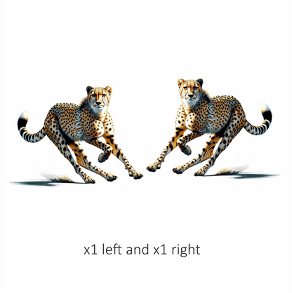 Golden Cheetah Running Fast On Ground Vinyl Sticker Decal