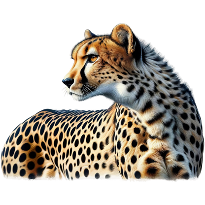 Golden Cheetah Resting Looking To Side Vinyl Sticker Decal