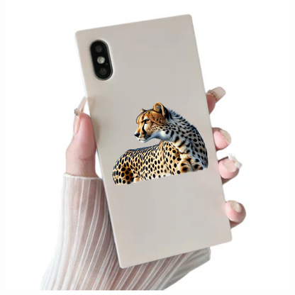 Golden Cheetah Resting Looking To Side Vinyl Sticker Decal