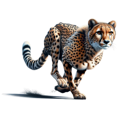 Golden Cheetah Running Fast On Ground Vinyl Sticker Decal