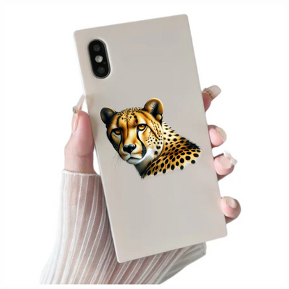 Golden Cheetah Face Close Up Portrait Vinyl Sticker Decal
