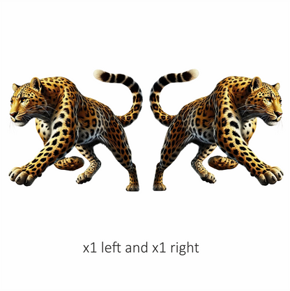 Golden Leopard Walking Forward With Strength Vinyl Sticker Decal