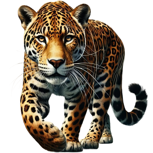 Brown Jaguar Walking Forward Strong Vinyl Sticker Decal