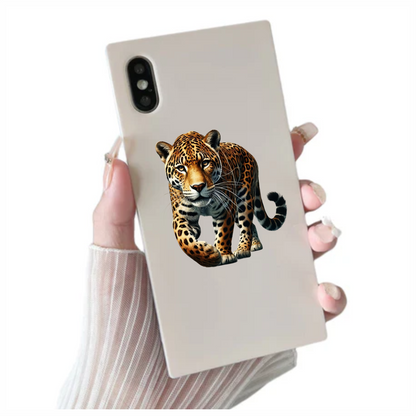 Brown Jaguar Walking Forward Strong Vinyl Sticker Decal