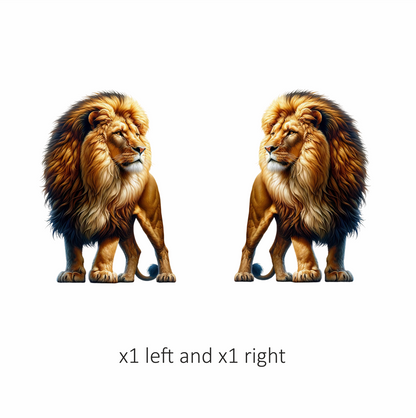 Golden Lion Standing Proud With Mane Vinyl Sticker Decal