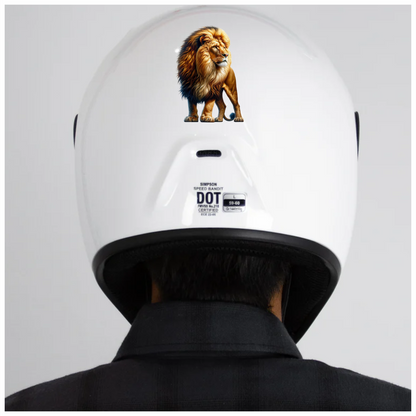 Golden Lion Standing Proud With Mane Vinyl Sticker Decal