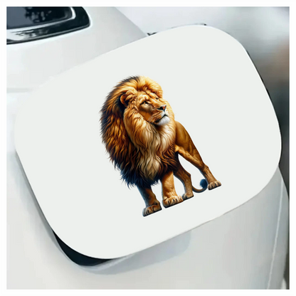 Golden Lion Standing Proud With Mane Vinyl Sticker Decal