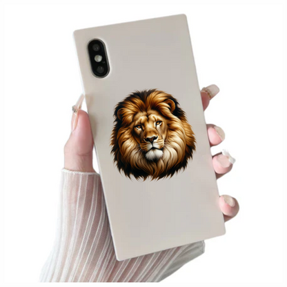 Brown Lion Face Portrait Realistic Vinyl Sticker Decal