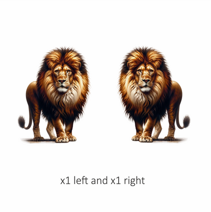 Golden Lion Standing Tall With Mane Vinyl Sticker Decal