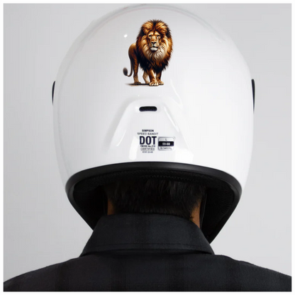 Golden Lion Standing Tall With Mane Vinyl Sticker Decal