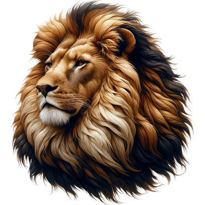 Golden Lion Head With Large Mane Vinyl Sticker Decal