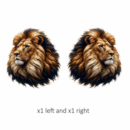 Golden Lion Head With Large Mane Vinyl Sticker Decal