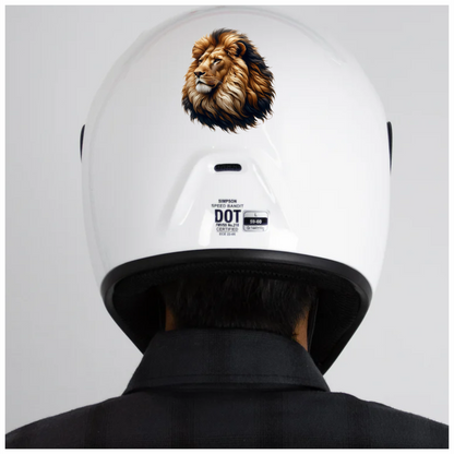 Golden Lion Head With Large Mane Vinyl Sticker Decal