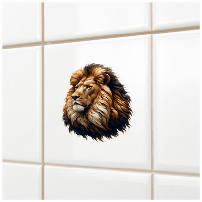 Golden Lion Head With Large Mane Vinyl Sticker Decal