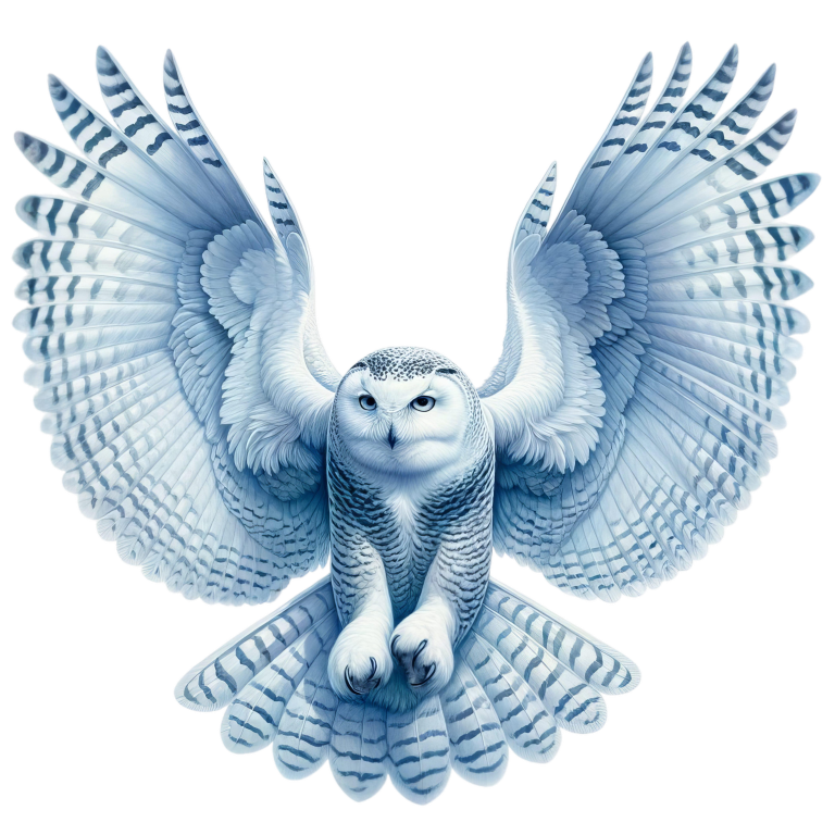 White Owl Flying With Wide Wings Vinyl Sticker Decal