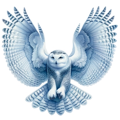 White Owl Flying With Wide Wings Vinyl Sticker Decal
