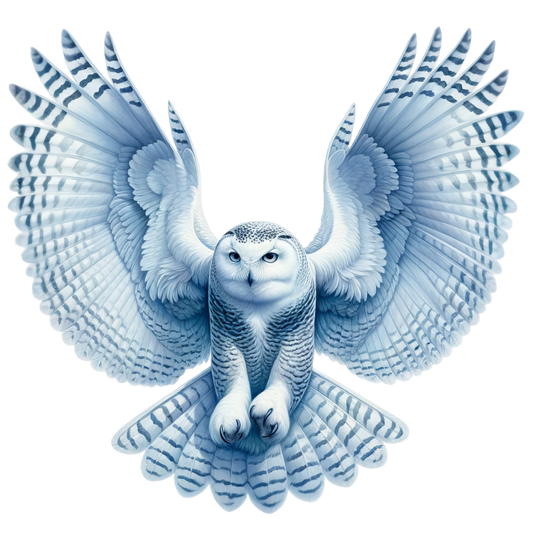 White Owl Flying With Wide Wings Vinyl Sticker Decal