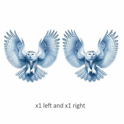 White Owl Flying With Wide Wings Vinyl Sticker Decal