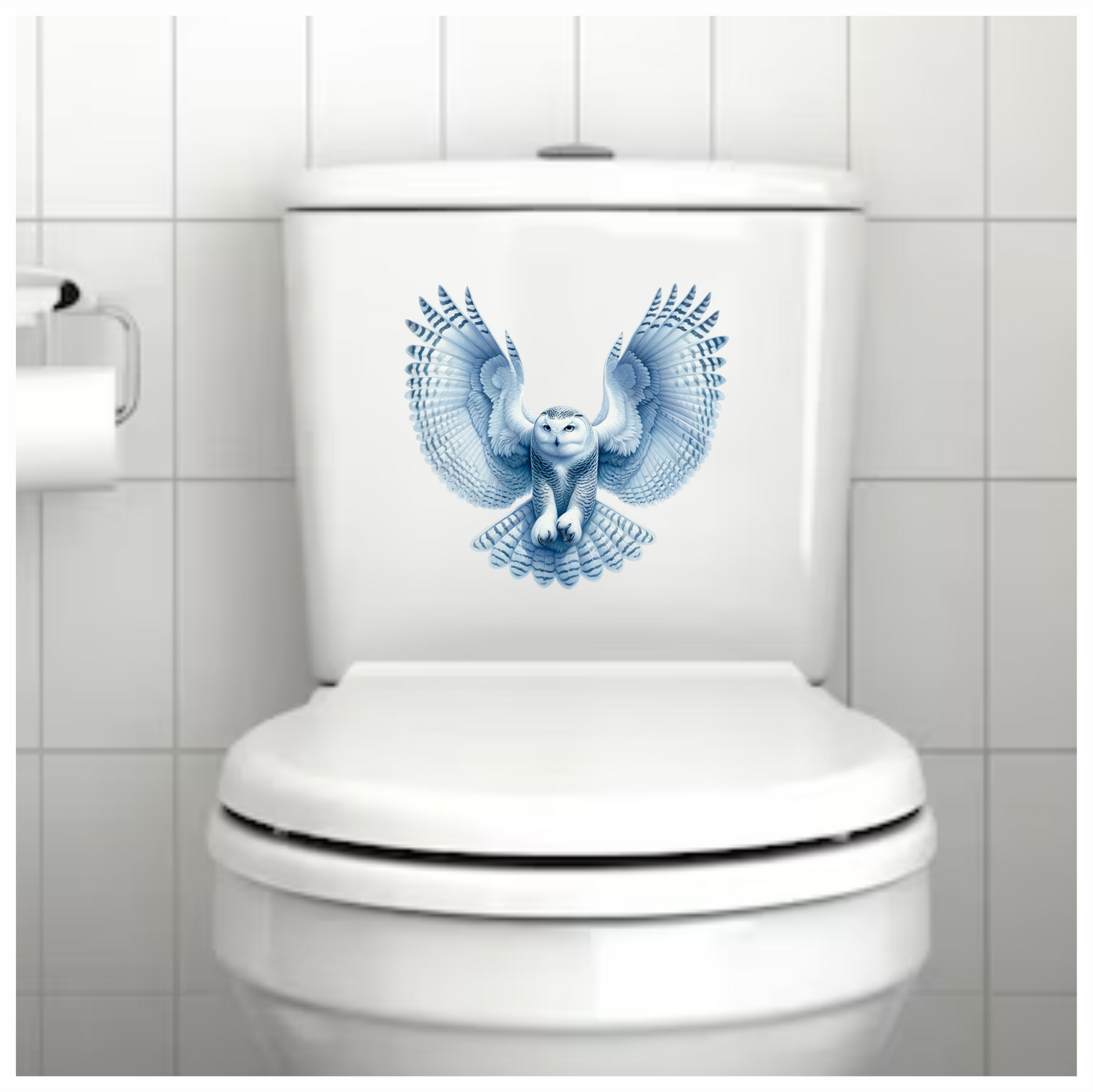 White Owl Flying With Wide Wings Vinyl Sticker Decal