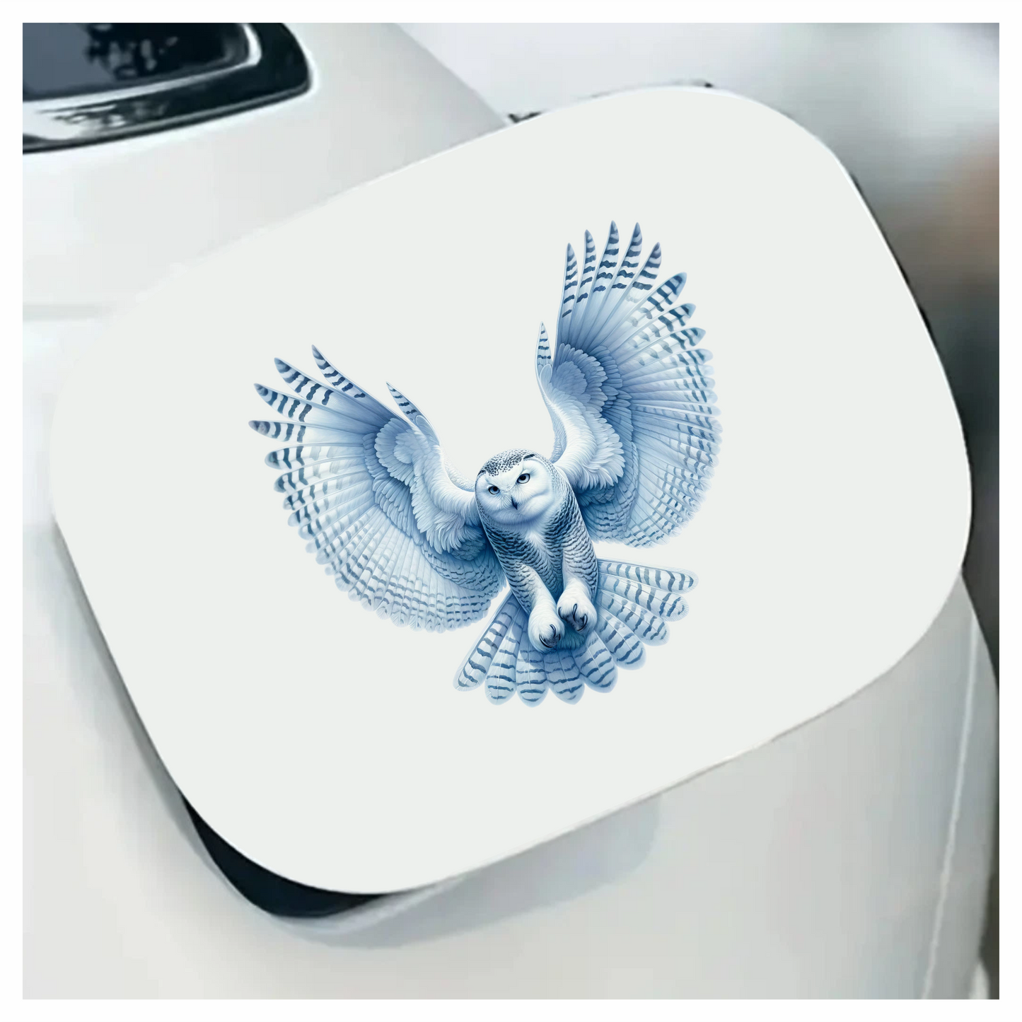 White Owl Flying With Wide Wings Vinyl Sticker Decal