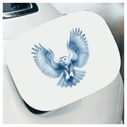White Owl Flying With Wide Wings Vinyl Sticker Decal