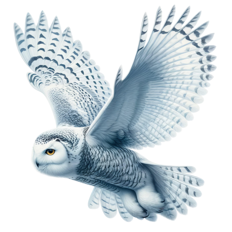 White Owl Flying With Spread Wings Vinyl Sticker Decal