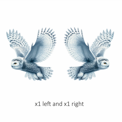 White Owl Flying With Spread Wings Vinyl Sticker Decal
