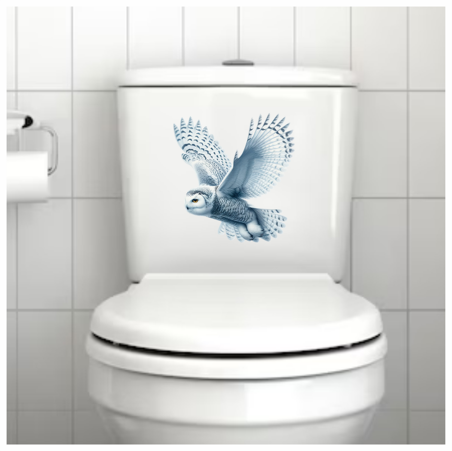 White Owl Flying With Spread Wings Vinyl Sticker Decal