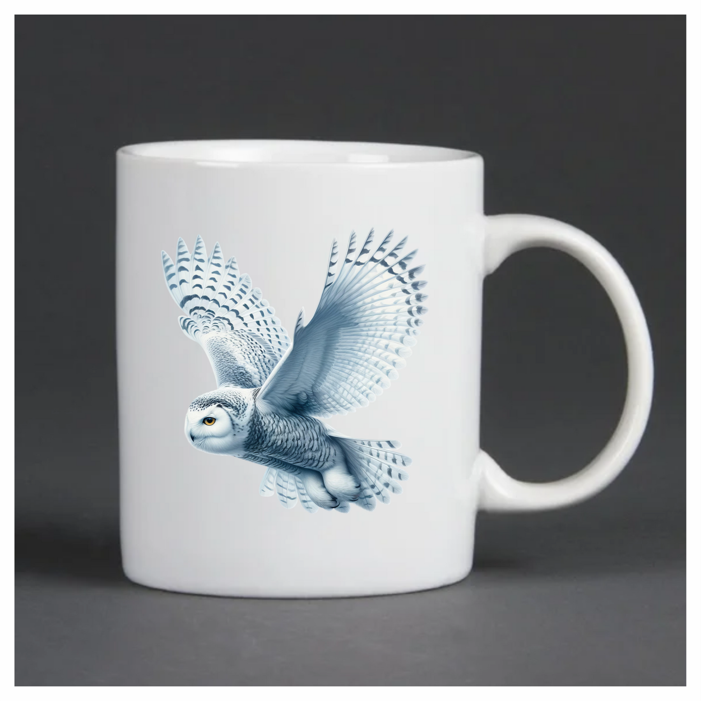 White Owl Flying With Spread Wings Vinyl Sticker Decal