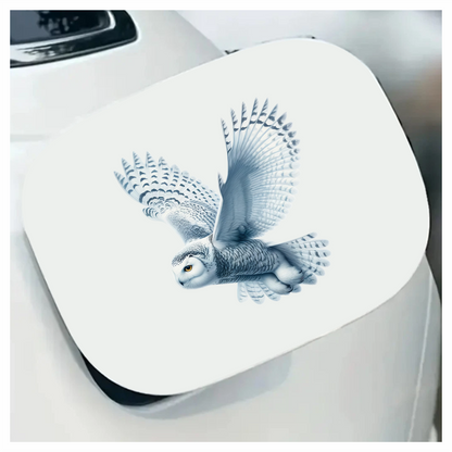 White Owl Flying With Spread Wings Vinyl Sticker Decal