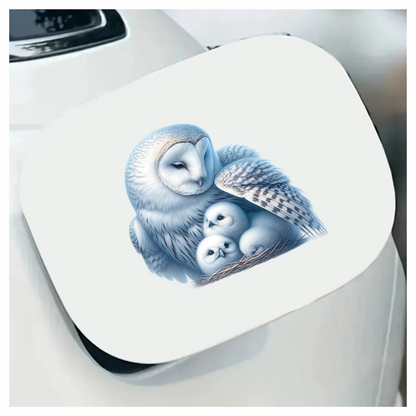 White Owl Nest With Three Chicks Vinyl Sticker Decal