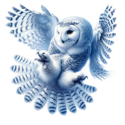 White Owl Flying With Open Feathers Vinyl Sticker Decal